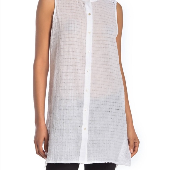 Eileen Fisher Black 100% Linen Tunic Dress Cardigan - Picture 15 of 15